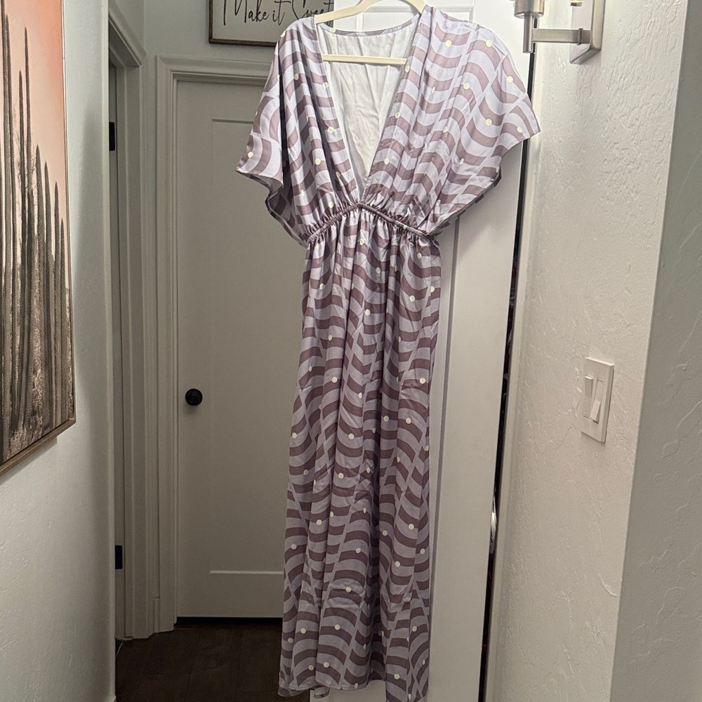 Elegant Purple and White Women's Dress